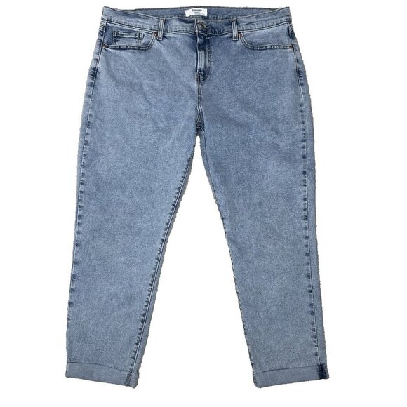 Denizen Levis Boyfriend Jeans Size 14 Blue Stretch Cropped High waist - Picture 1 of 8